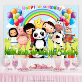 Lofaris Cartoon Little Newborn Happy Birthday Party Backdrop